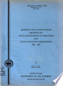 Research And Investigations Reported By State Departments Of Education And State Education Associations 1934 1935