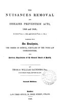 The Nuisances Removal and Diseases Prevention Acts, 1848 and 1849 (11 & 12 Vict. C. 123, 12 & 13 Vict. C. 111)