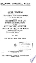 Hearings Reports And Prints Of The Joint Economic Committee