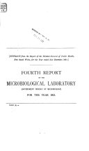 Report of the Microbiological Laboratory  Government Bureau of Microbiology  for the Year     Book