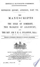 Report Of The Royal Commission On Historical Manuscripts