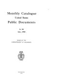 Monthly Catalogue  United States Public Documents