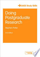 Doing Postgraduate Research Book