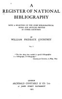 A Register Of National Bibliography