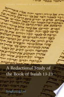 A Redactional Study of the Book of Isaiah 13-23 PDF Book By Jongkyung Lee