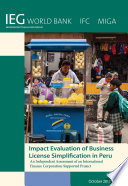 Impact Evaluation of Business License Simplification in Peru Book