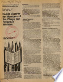 Social Security for Members of the Clergy and Religious Workers