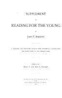 Supplement to Reading for the Young