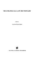 Multilingual Law Dictionary