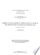 Summary of Annual Records of Chemical Quality of Water of the Arkansas River in Oklahoma and Arkansas, 1945-52