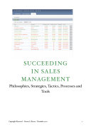 Succeeding in Sales Management