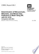 Determination Of Nitroaromatic Nitramine And Nitrate Ester Explosives In Water Using Spe And Gc Ecd Comparison With Hplc