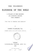 The teacher s handbook of the Bible