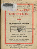 Report On Crops Live Stock Etc