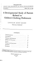 A Developmental Study of Factors Related to Children's Clothing Preferences