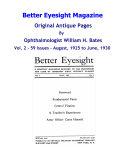 Better Eyesight Magazine - Original Antique Pages by Ophthalmologist William H. Bates - Vol 2 - 59 Issues: August, 1925 to June, 1930 Pdf/ePub eBook