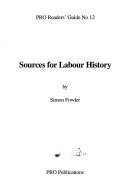 Sources for Labour History
