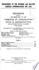 Department of the Interior and Related Agencies Appropriations for 1993: Office of Surface Mining