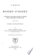 A Manual of Modern Surgery Book