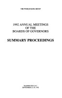 Summary Proceedings Annual Meetings Of The Boards Of Governors