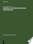 Papers in Computational Linguistics Book