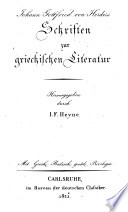 J. G. v. Herders saemmtliche Werke. Zur schoenen Literatur und Kunst. Erster [- sechzehnter] Theil. ..