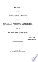 Report of the     Annual Meeting of the Canadian Forestry Association Book