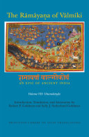 The R  m  ya   a of V  lm  ki  An Epic of Ancient India  Volume VII