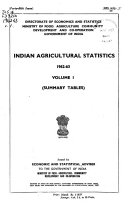Indian Agricultural Statistics