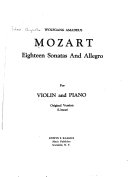 Eighteen sonatas and Allegro  for violin and piano