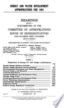 Energy and Water Development Appropriations for 1991