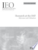 Research at the IMF  Relevance and Utilization
