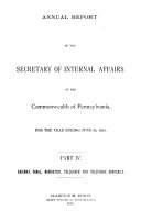 Annual Report of the Secretary of Internal Affairs