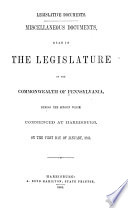 Miscellaneous Documents  Read in the Legislature of the Commonwealth of Pennsylvania