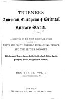Trübner's American, European, & Oriental Literary Record