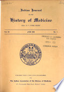 Indian Journal of the History of Medicine