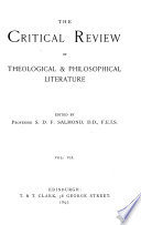The Critical Review Of Theological Philosophical Literature