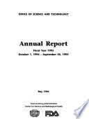 Annual Report of the Office of Science and Technology