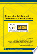 Engineering Solutions and Technologies in Manufacturing Book
