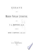 Book Essays on Modern Popular Literature Cover
