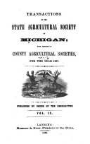 Transactions of the State Agricultural Society, with Reports of County Agricultural Societies