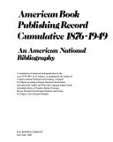 American Book Publishing Record Cumulative  1876 1949  Fiction  Juvenile fiction