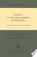 Topics in the Philosophy of Biology Book