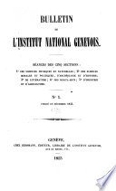 Bulletin de l'Institut national genevois