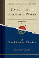 Catalogue of Scientific Papers, Vol. 1
