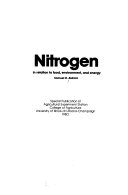 Nitrogen  in Relation to Food  Environment  and Energy