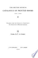 Catalogue of the Printed Books in the Library of the British Museum