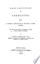 First Principles of Chemistry, etc