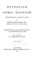 Hypnotism; Or, Animal Magnetism