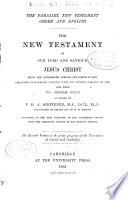 The Parallel New Testament Greek and English